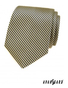 Šedo-žlutá pruhovaná kravata Avantgard 559-3001