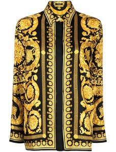VERSACE hedvábná košile s barokním potiskem