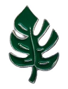 Zeleno zlatý odznak ve tvaru listu