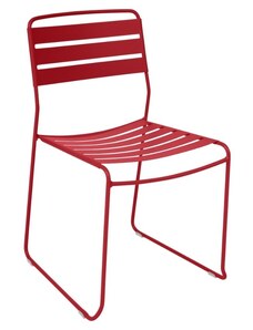 Makově červená kovová stohovatelná zahradní židle Fermob Surprising