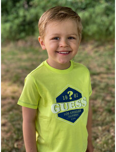 Outlet GUESS Chlapecké tričko s krátkým rukávem GUESS - zářivě zelené GUESS LA