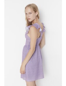 Tkané šaty Trendyol Lilac Woven Back Detail
