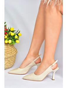 Fox Shoes Beige Women's Thin Heeled Shoes