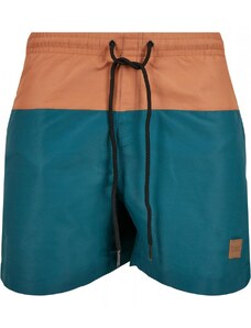 Pánské koupací kraťasy Urban Classics Block Swim Shorts - teal/toffee