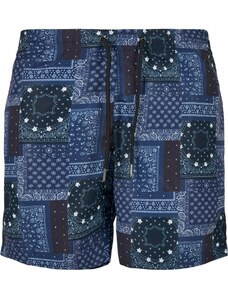 Pánské koupací šortky Urban Classics Pattern Swim Shorts - navy bandana aop