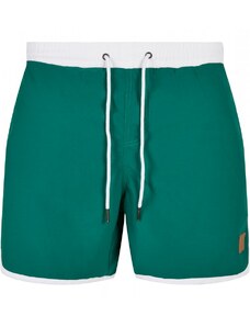 Pánské koupací kraťasy Urban Classics Retro Swimshorts - white/green