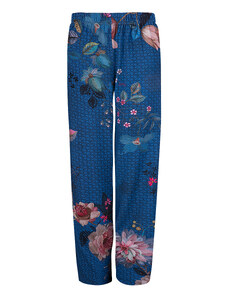 Pip Studio Belina dlouhé kalhoty Tokyo Bouquet, modré
