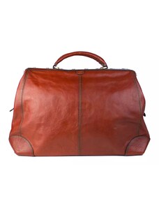 KATANA Luxusní Francouzská kožená kabelka/cestovní taška Saint-Paul Hnědá
