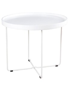 Bílý lakovaný kulatý konferenční stolek Somcasa Dave 60 cm