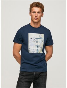 Tmavě modré pánské tričko Pepe Jeans Teller - Pánské