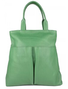 GIOSTRA Italská kožená kabelka Greta Světle zelená