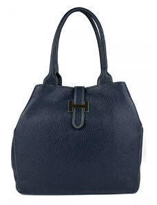 GIOSTRA Italská kožená kabelka Angela Tmavě modrá