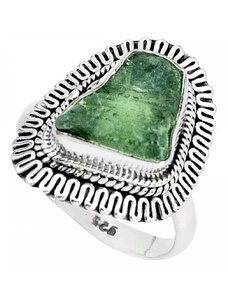 AutorskeSperky.com - Stříbrný prsten s vltavínem - S4111
