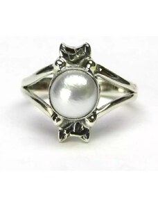 AutorskeSperky.com - Stříbrný prsten s perlou - S6155