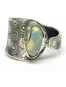 AutorskeSperky.com - Stříbrný prsten s opálem - S6545
