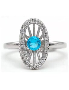 AutorskeSperky.com - Stříbrný prsten s akvamarínem - S6520