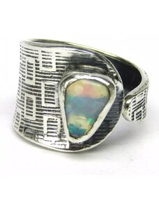 AutorskeSperky.com - Stříbrný prsten s opálem - S6691