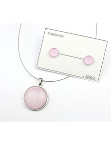 Laboka Set světle růžový - náušnice + náhrdelník