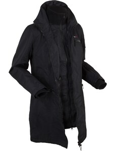 bonprix Funkční outdoorová bunda s kapucí, 2 v 1, nepromokavá Černá