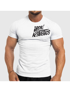 Pánské fitness tričko Iron Aesthetics Splash, bílé