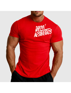 Pánské fitness tričko Iron Aesthetics Splash, červené