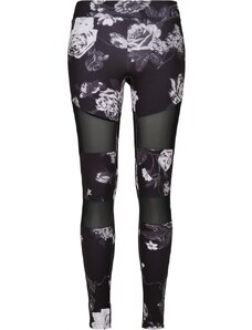 URBAN CLASSICS Ladies Tech Mesh AOP Leggings - darkflower