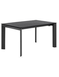 Tmavě šedý keramický rozkládací jídelní stůl Somcasa Tamara 160/240 x 90 cm s černou podnoží