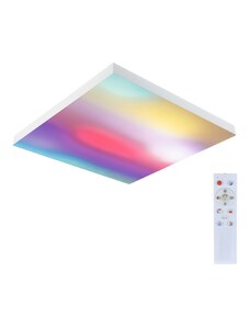 Paulmann 79905 Velora, bílý subtilní stropní LED panel Rainbow dynamic RGBW, 19W LED 3000-6500K, 45x45cm, dálkové ovládání