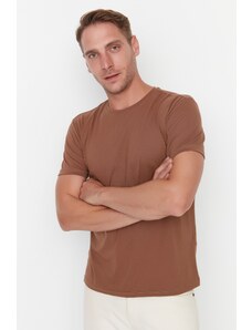 Trendyol Brown Basic Regular Fit Crew Neck Short Sleeve T-Shirt