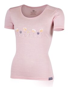 Lasting dámské merino triko s tiskem POPPY růžové