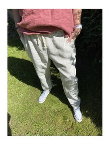Tom Linen Dámské Lněné kalhoty Melange natural