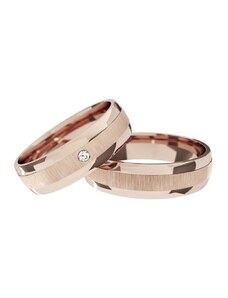 Celozlaté snubní prsteny Primossa, růžové zlato - vzor č. 872