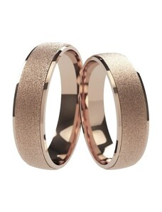 Snubní prsteny s pískováním Primossa, růžové zlato - vzor č. 570