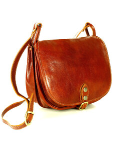 Kožená crossbody kabelka Mazzini L86 camel