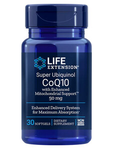 Life Extension Super Ubiquinol CoQ10 with Enhanced Mitochondrial Support 30 ks, gelové tablety, 50 mg