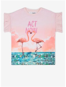 Růžové holčičí tričko Desigual Velez - Holky