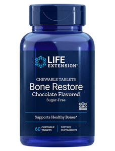 Life Extension Bone Restore Chocolate flavored Čokoláda, 60 ks, žvýkací tablety