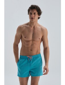 Dagi Turquoise - Salmon Micro Short Fish Patterned Magic Beach Shorts