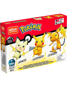 Mattel Mega Construx Pokémon Trio: Pichu, Pikachu a Raichu