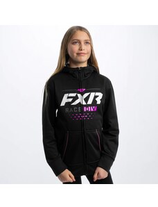 FXR Youth Race Division Tech Hoodie Black Elec Pink
