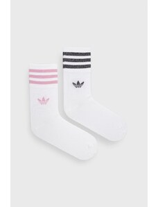 Ponožky adidas Originals (2-pack) dámské, bílá barva, HK0301