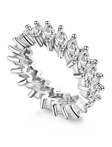 Royal Fashion stříbrný rhodiovaný prsten Třpytivé lístky HA-GR42-SILVER