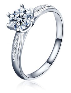 Royal Fashion stříbrný prsten HA-XJZ021-SILVER-MOISSANITE-ZIRCON