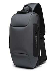 Ozuko outdoor batoh přes rameno s USB + zámek Boucher Šedý Ozuko F9223s2