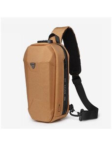 Ozuko outdoor batoh přes rameno s USB + zámek Drouet Hnědý Ozuko F9321
