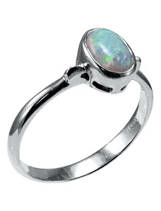 Stříbrný prsten s etiopským bílým Opálem Planet Shop
