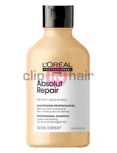 Clipinhair Loreal Serie Expert Absolut Repair Gold Quinoa + Protein šampon pro poškozené vlasy 300ml