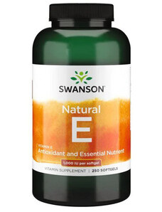 Swanson Natural Vitamin E 250 ks, gelové tablety, 1000 IU