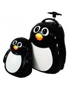 Dětský cestovní kufr + batoh RGL - tučňák