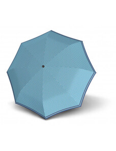 Derby Hit Lang Automatic Starlet - dámský holový vystřelovací deštník, modrá, geometrický / abstraktní